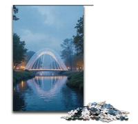 Rompecabezas de 1000 Piezas Puente de Agua fluyendo (38 x 26 cm) para Adultos y niños. Rompecabezas de Madera. Juguete Educativo antiestrés.