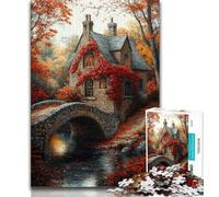 Rompecabezas de 1000 Piezas Puente de Otoño, desafiante Pero Divertido y Divertido Regalo de cumpleaños, decoración de Pared 75x50cm