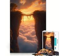 Rompecabezas de 1000 Piezas Puente de Viñas al Atardecer Entre Imponentes Acantilados para Adultos Juguete de lógica para Juegos de Interior Corte de precisión Regalo Ideal 38x52cm