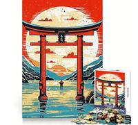 Rompecabezas de 1000 Piezas Puerta Antigua en Japón para Adultos Mejora la Memoria Tiempo Bien invertido Corte de Calidad (38x26cm)