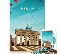 Rompecabezas de 1000 Piezas Puerta de Brandeburgo de Berlín Bordes Juego Inteligente Desafío Divertido Juego Lento Divertido Regalo de cumpleaños (38x52cm)