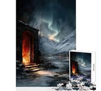 Rompecabezas de 1000 Piezas Puerta mística a un Paisaje Invernal Juguetes de Bricolaje Regalos para Mujeres y Hombres Juego Educativo Mejora el Amor Entre Parejas tamaño 38x26cm