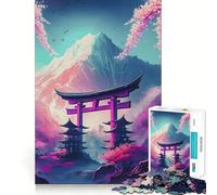 Rompecabezas de 1000 Piezas Puerta Torii a Las Montañas para Adultos y Adolescentes Juguete cognitivo, Entretenimiento, diversión, Montaje de Patrones, Regalo Festivo 50x75cm