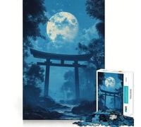 Rompecabezas de 1000 Piezas Puerta Torii bajo la luz de la Luna para Adolescentes Juguete Mental para aliviar la ansiedad Corte Premium Regalo Elegante 50x75cm
