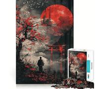 Rompecabezas de 1000 Piezas Puerta Torii de la Luna Roja Fuji para Adolescentes, Juguete de lógica Pura, Suave y Relajante, Pieza de Arte de Corte Limpio (38x52cm)