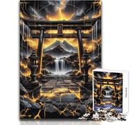 Rompecabezas de 1000 Piezas: Puerta Torii Kintsugi Dorada Juego difícil, desafío e Imposible Apto para Mayores de 14 años (tamaño 50x75cm)