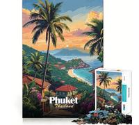 Rompecabezas de 1000 Piezas,Puesta de Sol en Phuket,Tailandia Juego de precisión para armar,Actividad Cerebral,diversión,Tiempo Libre,Regalo de cumpleaños (38x52cm)