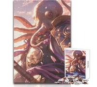 Rompecabezas de 1000 Piezas: Pulpo Samurái, Tranquilo, Divertido, para el Tiempo Libre, Ajustado, sin Costuras, de precisión, tamaño 50x75cm