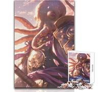 Rompecabezas de 1000 Piezas: Pulpo Samurái, Tranquilo, Divertido, para el Tiempo Libre, Ajustado, sin Costuras, de precisión, tamaño 38x26cm