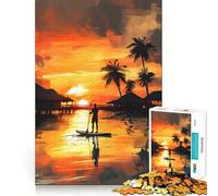Rompecabezas de 1000 Piezas Pure Logic Toy para Adultos Practice Paddleboarding Un Momento de Paz con un diseño nítido y un Regalo entrañable 50x75cm