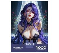 Rompecabezas De 1000 Piezas Purple Haired Anime Girl Rompecabezas para Adultos Juego De Ingenio Carrera De Velocidad De Manos Cumpleaños Y Navidad 52x38cm/1000pcs
