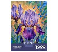 Rompecabezas De 1000 Piezas Purple Iris Floral Painting Rompecabezas para Adolescentes Juego De Ingenio Regalos para Mujeres Cumpleaños Y Navidad 38x26cm/1000pcs