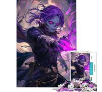 Rompecabezas de 1000 Piezas Purple Magic Wielder Ayuda a ejercitar el Cerebro y Alivia el estrés Juego práctico Apto para Mayores de 14 años (38x26cm)