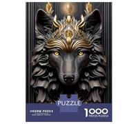 Rompecabezas De 1000 Piezas Queen Wolf Golden Art Deco Rompecabezas para Adultos Juegos Relajantes Decoración del Hogar Cumpleaños Y Navidad 38x26cm/1000pcs