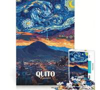 Rompecabezas de 1000 Piezas Quito Ecuador Paisaje Urbano Estrellado Juego Familiar Actividades Divertidas en casa cumpleaños y Navidad 38x26cm