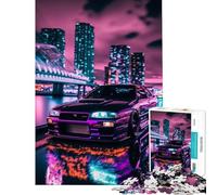 Rompecabezas de 1000 Piezas R Neon Night Tokyo Drift Juego de ingenio Desafío de Inteligencia Juguete adictivo Regalo para cumpleaños Desafío difícil (Tamaño 38x26cm)