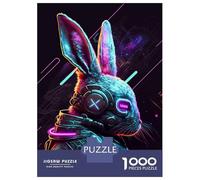 Rompecabezas De 1000 Piezas Rabbit Neon Rompecabezas para Adultos Juego Práctico Una Obra De Arte Cumpleaños Y Navidad 70x50cm/1000pcs