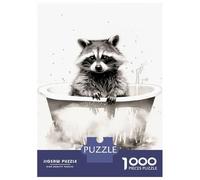 Rompecabezas De 1000 Piezas Raccoon Bathroom Animal Rompecabezas para Adultos Juegos Familiares Ensamblaje De Patrones Cumpleaños Y Navidad 38x26cm/1000pcs