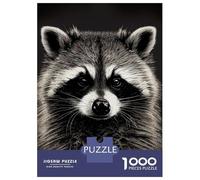 Rompecabezas De 1000 Piezas Raccoon Portrait Rompecabezas para Adultos Juegos Familiares Ensamblaje De Patrones Cumpleaños Y Navidad 52x38cm/1000pcs