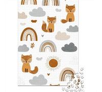 Rompecabezas De 1000 Piezas Rainbow Fox Kids Room Decor Rompecabezas para Adultos Juguete Decoración De Pared Regalo De Cumpleaños Cumpleaños Y Navidad 70x50cm/1000pcs