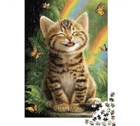 Rompecabezas De 1000 Piezas Rainbow Kitten Wall Art Rompecabezas para Adultos Juego Familiar Desafío Difícil Oferta como Regalos para Toda La Familia 70x50cm/1000pcs