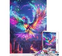 Rompecabezas de 1000 Piezas Rainbow Phoenix Rising Juguetes antiestrés Regalo de cumpleaños Juego práctico con Piezas de Formas aleatorias Totalmente entrelazadas tamaño 38x26cm