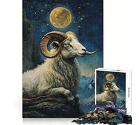 Rompecabezas de 1000 Piezas Ram Under The Moon para Adultos y Adolescentes Juguete de lógica sólida, Divertido y silencioso Corte de precisión Elige tu Deseo de Papá Noel (38x52cm)