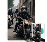 Rompecabezas de 1000 Piezas Rata en Motocicleta para Adultos y Adolescentes Juguete de lógica sólida, Divertido y silencioso Corte de precisión Elige tu Deseo de Papá Noel (38x52cm)