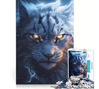 Rompecabezas de 1000 Piezas Rayo Lince con Ojo Brillante Juguete para armar desafío difícil con Piezas de Formas aleatorias Que encajan Perfectamente 50x75cm