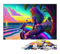 Rompecabezas de 1000 Piezas Rebel Ride by The Ocean Rompecabezas de Madera Juegos educativos decoración del hogar (tamaño 75 x 50 cm)