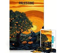Rompecabezas de 1000 Piezas Recolección de Naranjas en Palestina para Adultos Mejora la Memoria Ideal para el Ocio Corte Firme Fiestas (38x52cm)