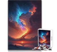 Rompecabezas de 1000 Piezas Red and Blue Epic Sky para adolescentesJuego de Desarrollo del Pensamiento lógicoGran Regalo para Momentos significativosTamaño 38x26cm