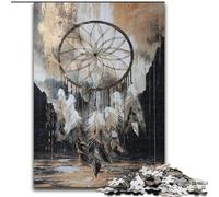Rompecabezas de 1000 Piezas Red de Captura de Sueños en Oro Negro para Adultos y Adolescentes, Apto para Mayores de 14 años Ideas de Regalos para Mejorar la Memoria (26x38cm)