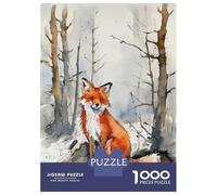 Rompecabezas De 1000 Piezas Red Fox in Winter Forest Rompecabezas para Adultos Juego Práctico Una Obra De Arte Cumpleaños Y Navidad 52x38cm/1000pcs