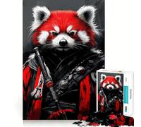 Rompecabezas de 1000 Piezas Red Panda Crimson Warrior para Adultos y Adolescentes Recuerda armarlo Lentamente y Disfruta de un Corte preciso Arte Coleccionable (38x52cm)