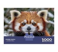 Rompecabezas De 1000 Piezas Red Panda Portrait in Winter Snow Rompecabezas para Adultos Juegos Relajantes Análisis Y Lógica Cumpleaños Y Navidad 70x50cm/1000pcs