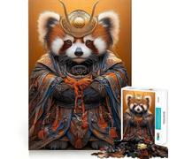 Rompecabezas de 1000 Piezas Red Panda Samurai para Adolescentes Juguete de lógica Fina, Divertido y Relajante Decoración de Pared con Bordes limpios (38x52cm)
