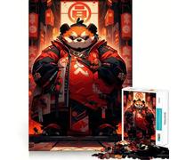 Rompecabezas de 1000 Piezas Red Panda Samurai para Adolescentes Juguete para ejercitar la Mente Juego de Mesa en Grupo Arte y Montaje Regalo clásico (38x26cm)