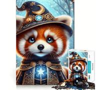 Rompecabezas de 1000 Piezas Red Panda Wizard para Adultos Ideal para estimular la Memoria, Relajarse y Jugar con Rompecabezas Corte Suave Regalo de cumpleaños (50x75cm)