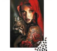 Rompecabezas De 1000 Piezas - Red Riding Hood Tattoo Art Rompecabezas para Adultos Juego De Ingenio Desafío Difícil Regalos para Reducir El Estrés 70x50cm/1000pcs