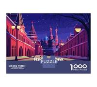 Rompecabezas De 1000 Piezas Red Square, Russia at Night Rompecabezas para Adultos Juegos Relajantes Análisis Y Lógica Cumpleaños Y Navidad 38x26cm/1000pcs
