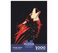 Rompecabezas De 1000 Piezas - Red Wolf Howling at Night Rompecabezas Juego De Ingenio Decoración De Pared Oferta como Regalos para Toda La Familia 70x50cm/1000pcs