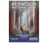 Rompecabezas De 1000 Piezas Redwood National Park Elk Rompecabezas para Adultos Juego De Ingenio Difícil Difícil Único Cumpleaños Y Regalos 52x38cm/1000pcs