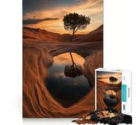 Rompecabezas de 1000 Piezas Reflejo de árbol en una Piscina del Desierto Corte preciso Divertido desafío Mental Juguete para Relajarse Juego de cumpleaños Arte y diversión (50x75cm)
