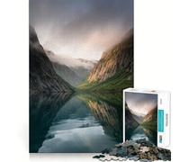 Rompecabezas de 1000 Piezas Reflejo del fiordo Noruego para Adultos, un desafío Mental, una escapada Tranquila y una Pieza de colección de Arte (50x75cm)