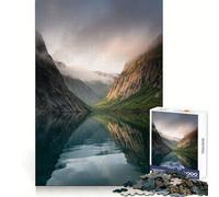 Rompecabezas de 1000 Piezas Reflejo del fiordo Noruego para Adultos, un desafío Mental, una escapada Tranquila y una Pieza de colección de Arte (50x75cm)