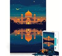 Rompecabezas de 1000 Piezas Reflejo del Palacio Dorado por la Noche Ideal para Cortar y Decorar Juego cognitivo Jugar en Cualquier Momento Juego de cumpleaños (38x26cm)