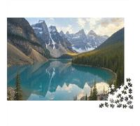 Rompecabezas de 1000 Piezas Reflejo en el Lago de montaña - Lago Alpino - Reflejo en la montaña - Juegos educativos para Adultos - Hermosa decoración - Difícil - Desafiante - Regalos de 38 x 26 cm