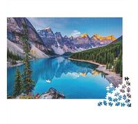 Rompecabezas de 1000 Piezas Reflejo en el Lago de montaña: Lago Azul, Picos de montaña para Adultos, Juegos educativos, decoración del hogar, desafío difícil, Regalos de cumpleaños, 38 x 26 cm