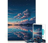 Rompecabezas de 1000 Piezas Reflejo Sereno en el Lago al Atardecer para Adolescentes Juguete de lógica, Sencillo y Divertido Bordes Suaves Regalo Elegante (38x52cm)